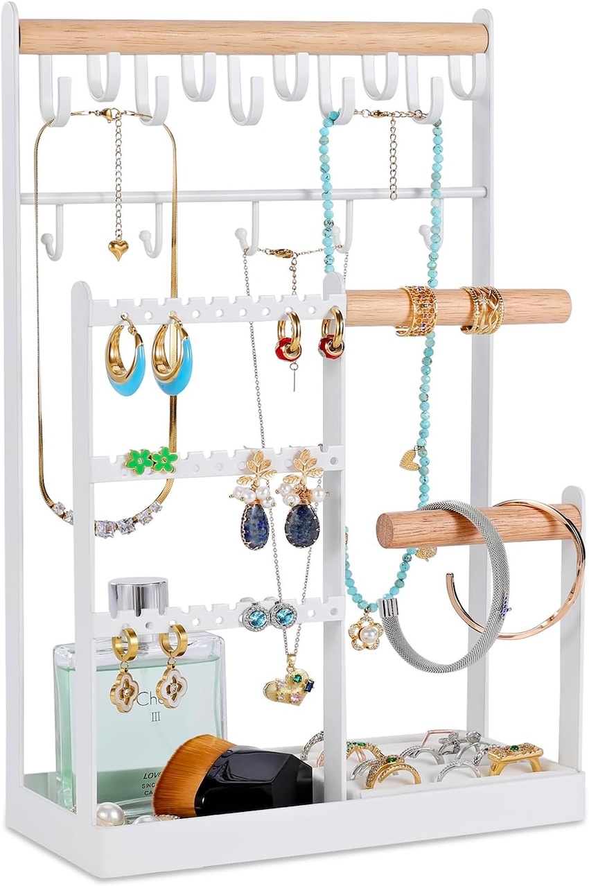 A jewelry organizer stand