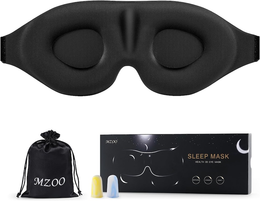 An MZOO sleep eye mask