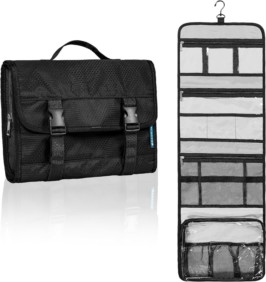 A Pavilia hanging toiletry kit