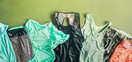 pile of multicolored workout clothes