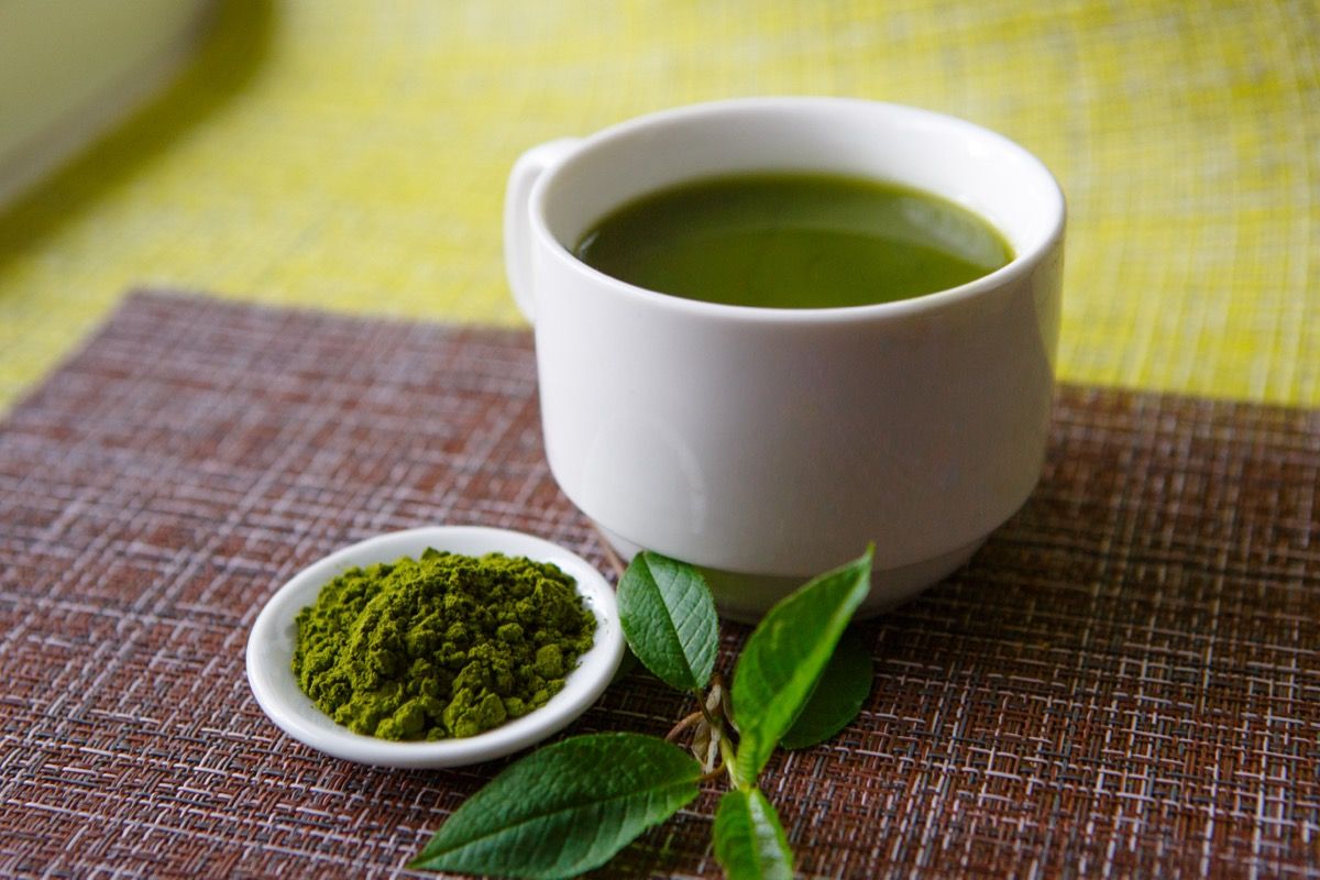 cup of matcha green tea