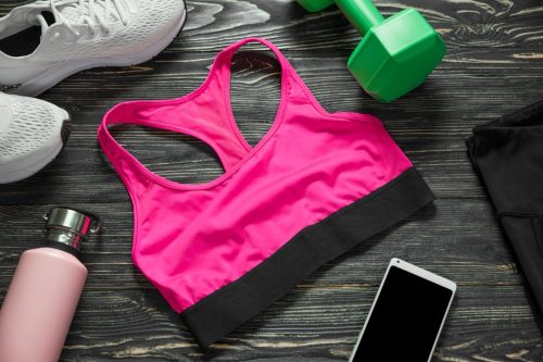 hot pink sports bra