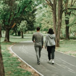 couple on a walk at the park