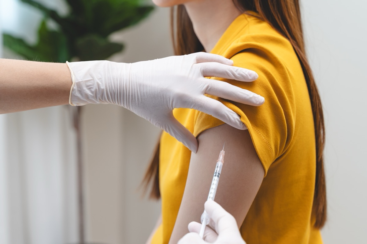 woman getting vaccinated
