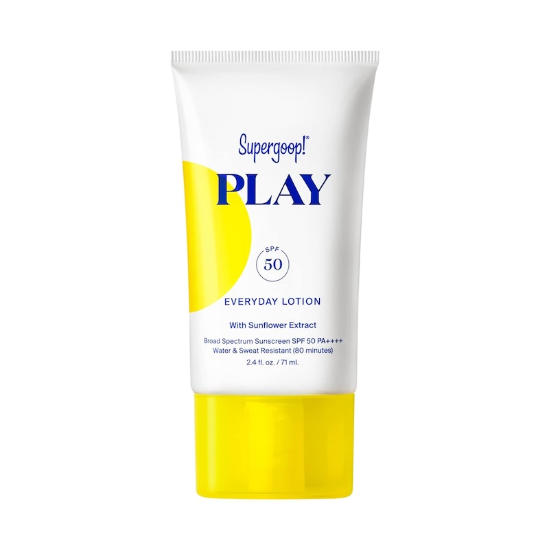 A bottle of Supergood Play sunscreen