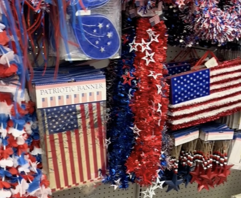 July 4th decorations at Dollar Tree