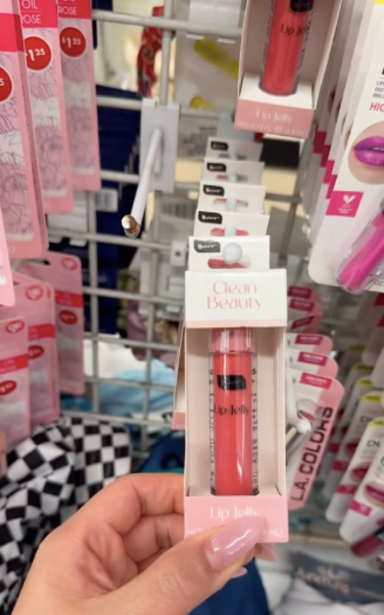 TikTok video still of Tower 28 dupe products from Dollar Tree