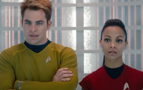Chris Pine and Zoe Saldana in Star Trek Into Darkness