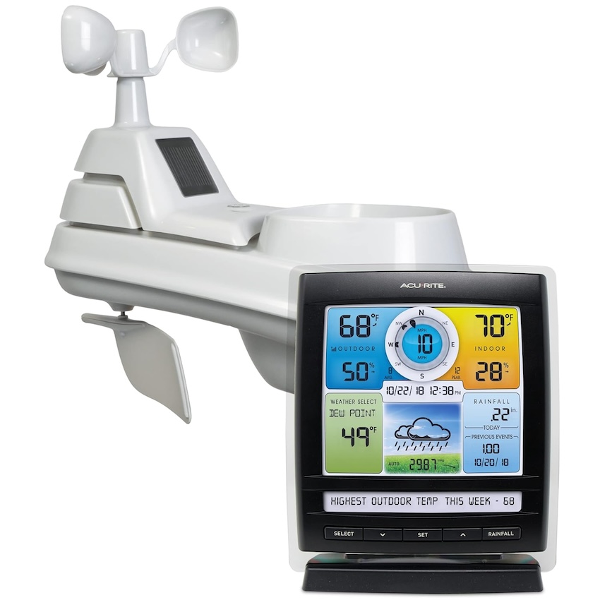 An AcuRite home weather station