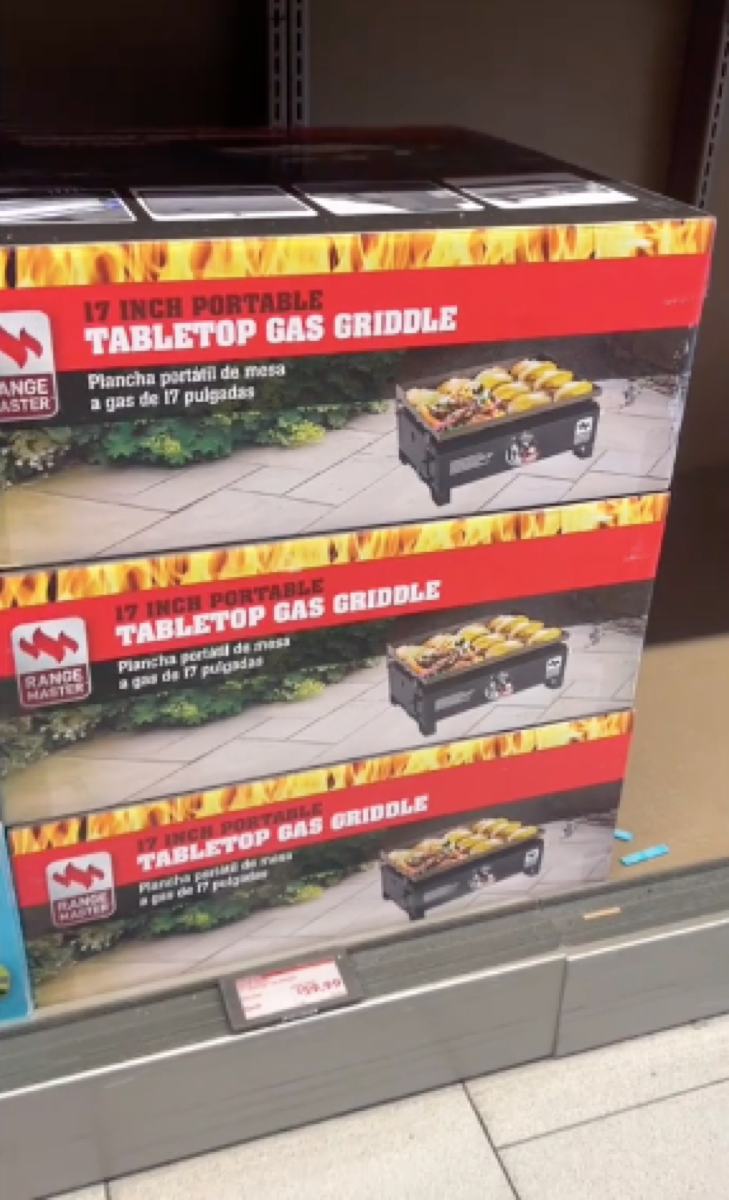 Aldi dupes of Blackstone tabletop grill screenshot from TikTok video