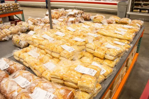 Los Angeles, California, United States - 09-01-2020: A view of several packages of Kirkland Signature breads and rolls, on display at a local Costco.