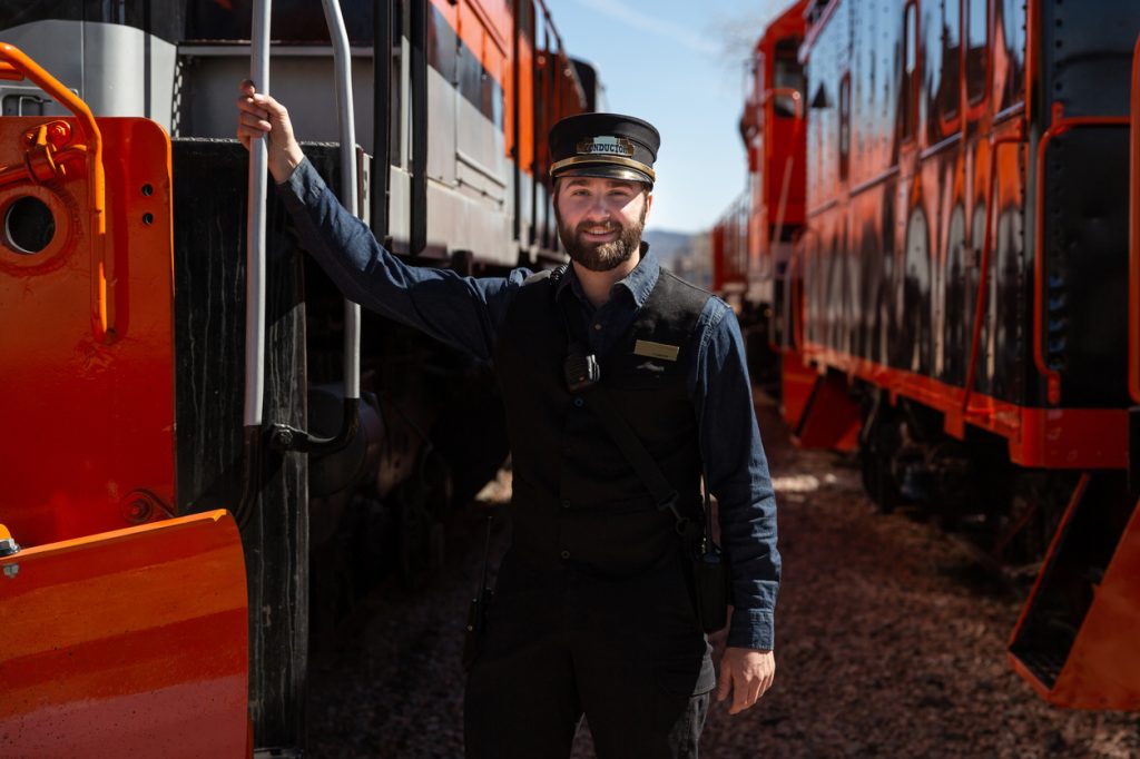 A train conductor on the Royal Gorge Train