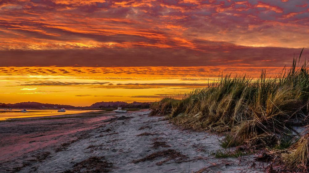 Sunset on Crane Beach in Ipswich, Massachusetts