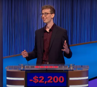 Drew Basile playing Jeopardy!