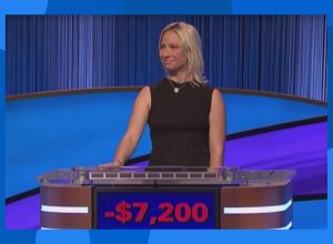 erin buker with a -$7,200 score on jeopardy