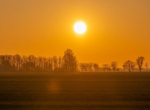 intense sunset caused by Saharan dust