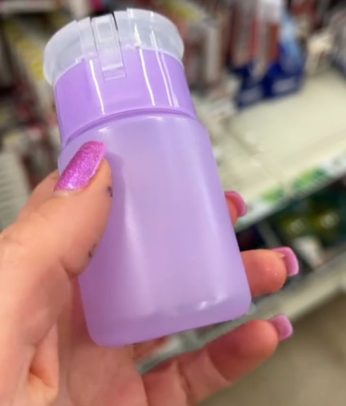 purple pump bottle at Dollar Tree