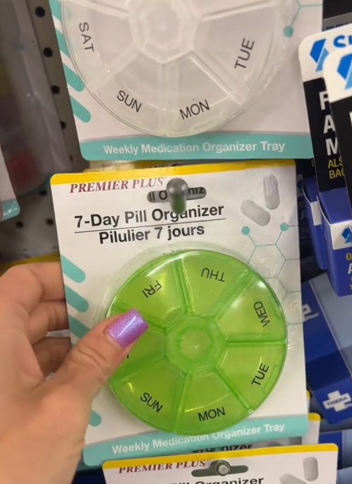 pill organizer at Dollar Tree