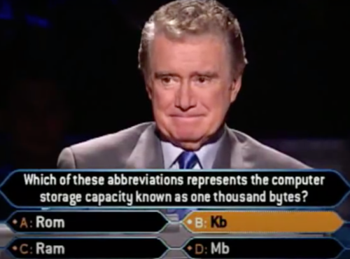 Regis Philbin hosting Who Wants to be a Millionaire