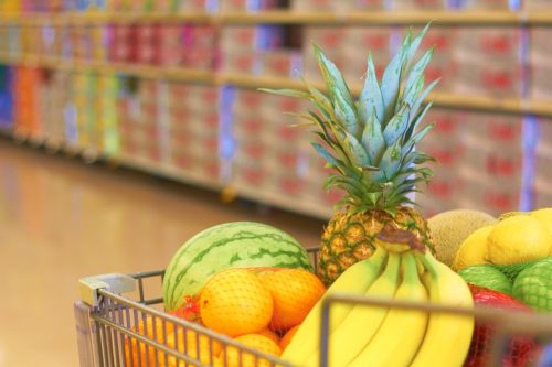 pineapple in shopping cart