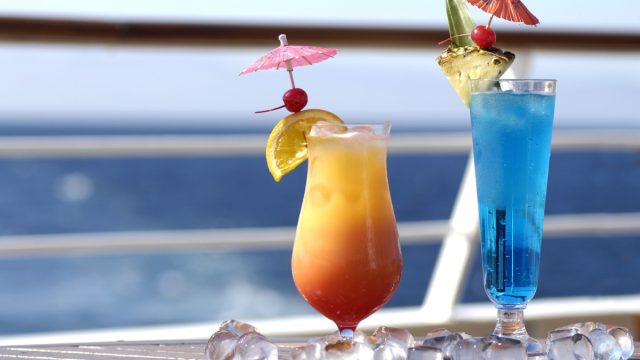 tropical cocktails on a cruise ship