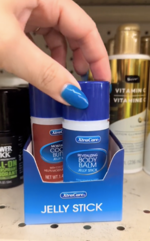 TikTok video still of Dollar Tree dupe for Vaseline products