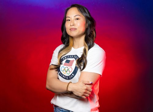Breaking athlete Sunny Choi poses for a portrait during the 2024 Team USA Media Summit at Marriott Marquis Hotel on April 16, 2024 in New York City.