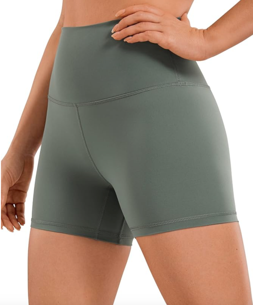 Amazon CRZ Yoga bike shorts in sage green