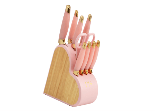 Pink Heart-shaped knife set from the Paris Hilton line at Walmart