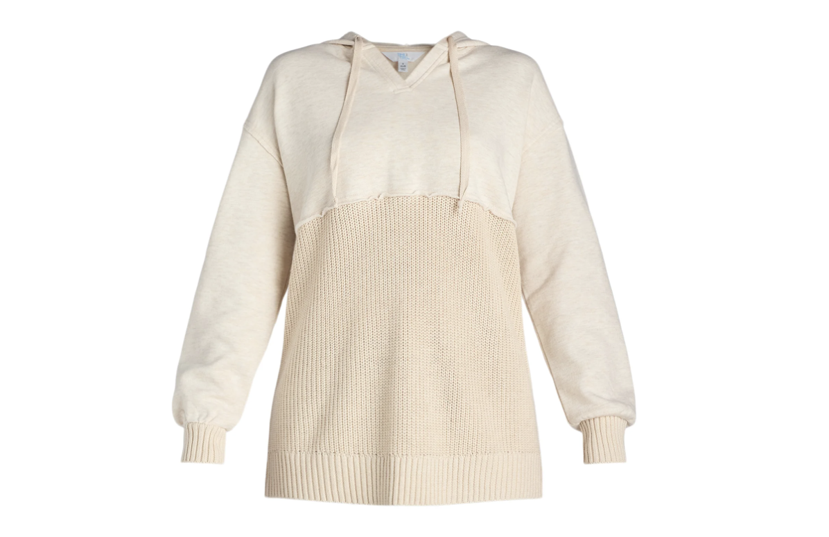 Walmart mixed-media hoodie in beige