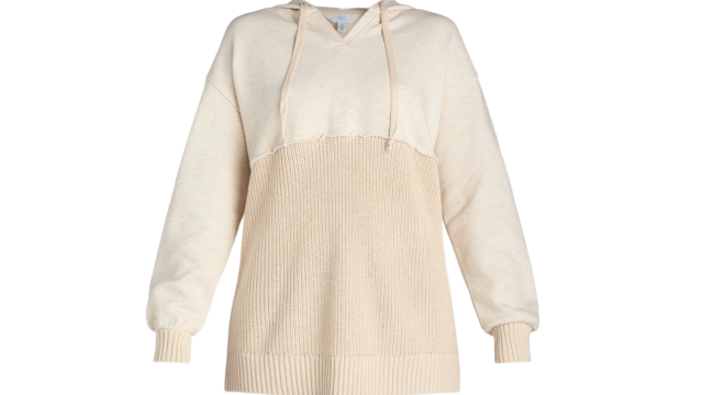 Walmart mixed-media hoodie in beige