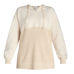 Walmart mixed-media hoodie in beige