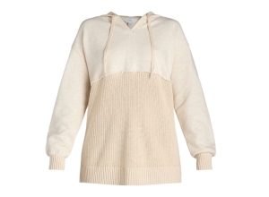 Walmart mixed-media hoodie in beige