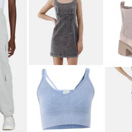 collage of clothing items from Walmart's No Boundaries line