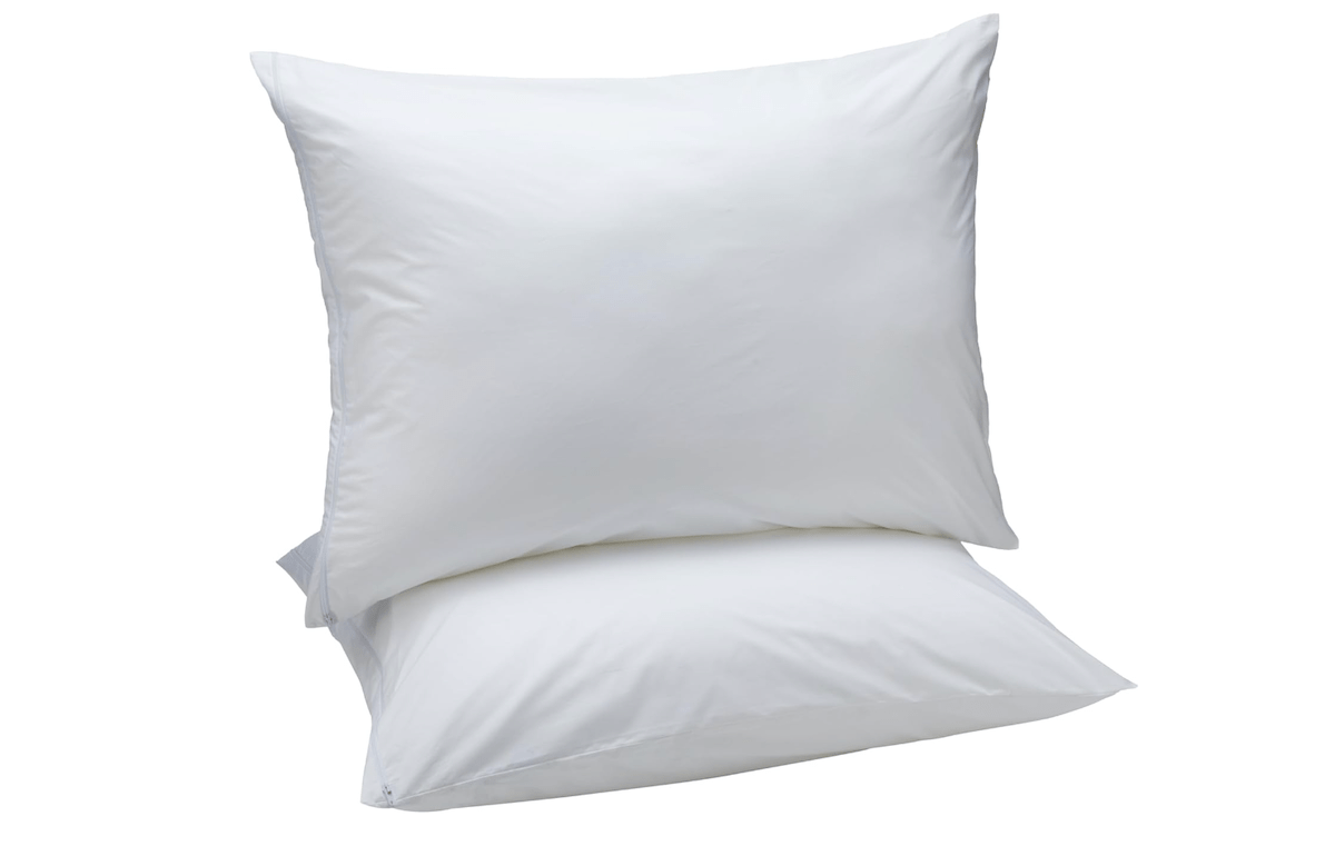 two white down pillows
