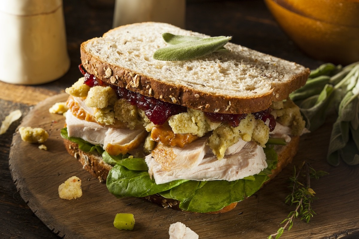 Thanksgiving leftover sandwich