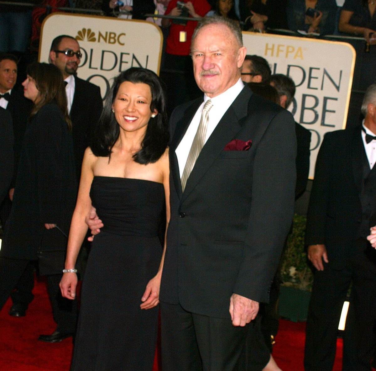 Betsy Arakawa and Gene Hackman at the 2003 Golden Globes