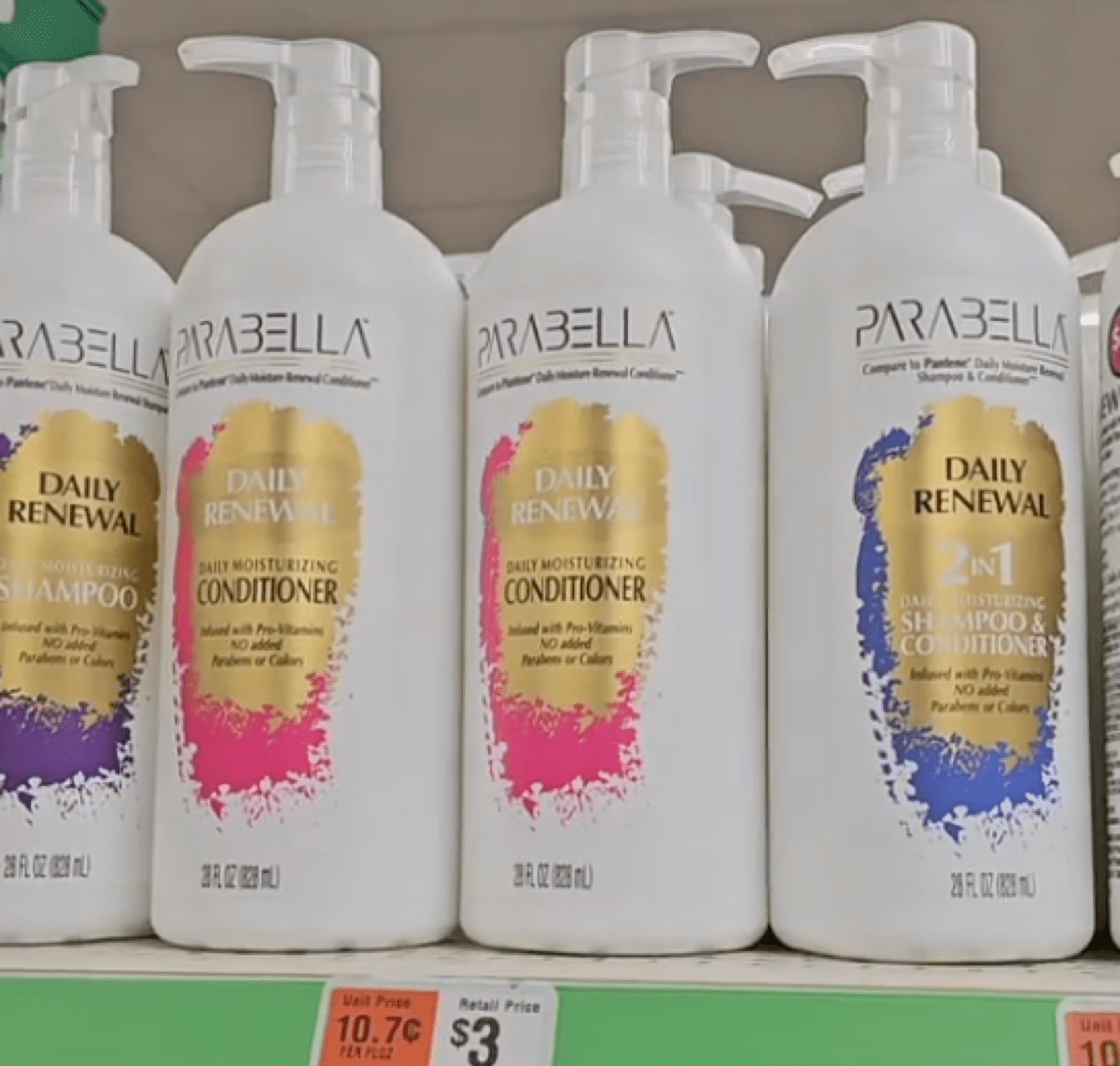 parabella shampoo and conditioner at dollar tree