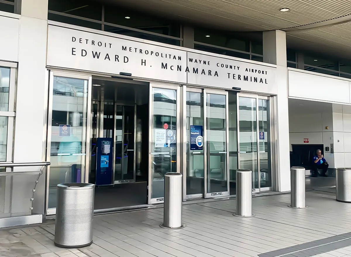 Entrance to Detroit Metro Wayne County Airport