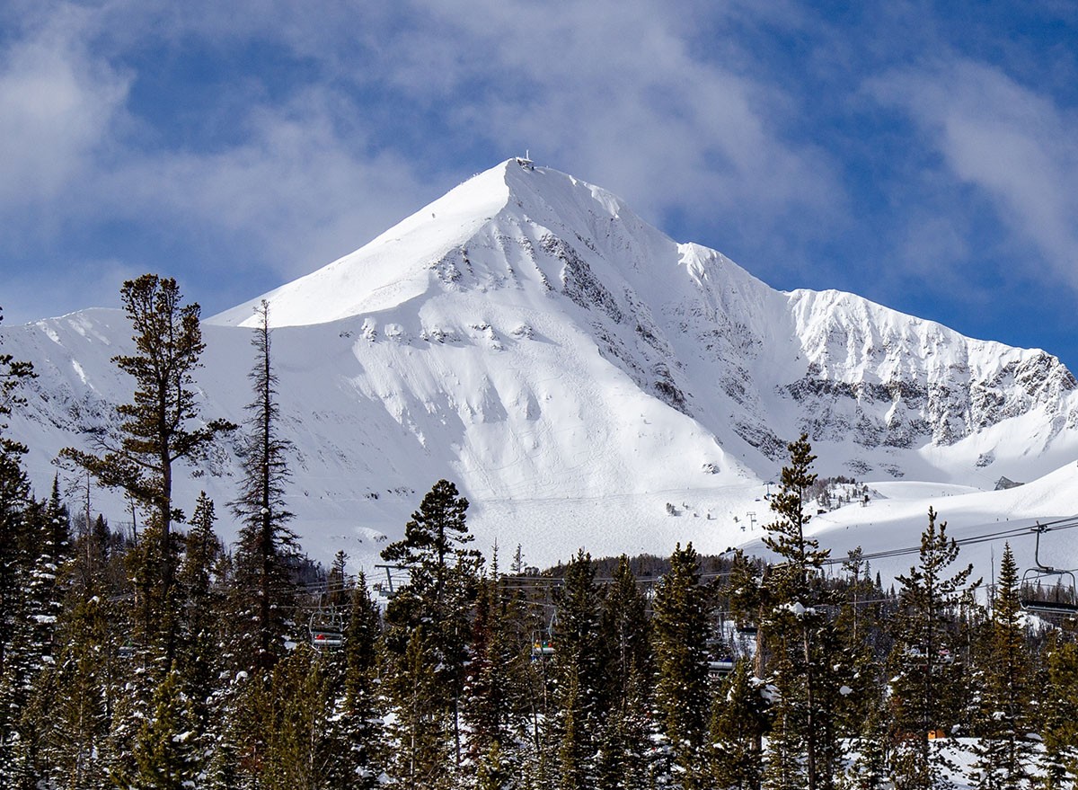 Alpine skiing at Big Sky Resort in Bozeman, Montana