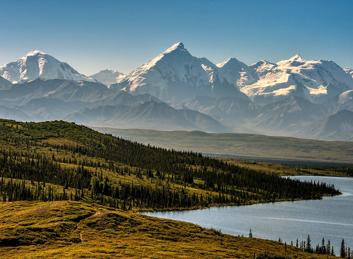 Mt. Denali on clear morning from Wonder Lake