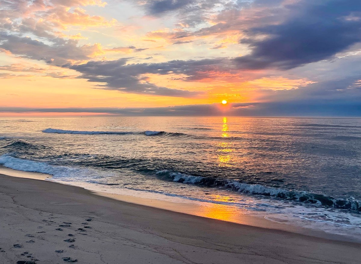 Sea sunset at Nauset Beach in Cape Cod