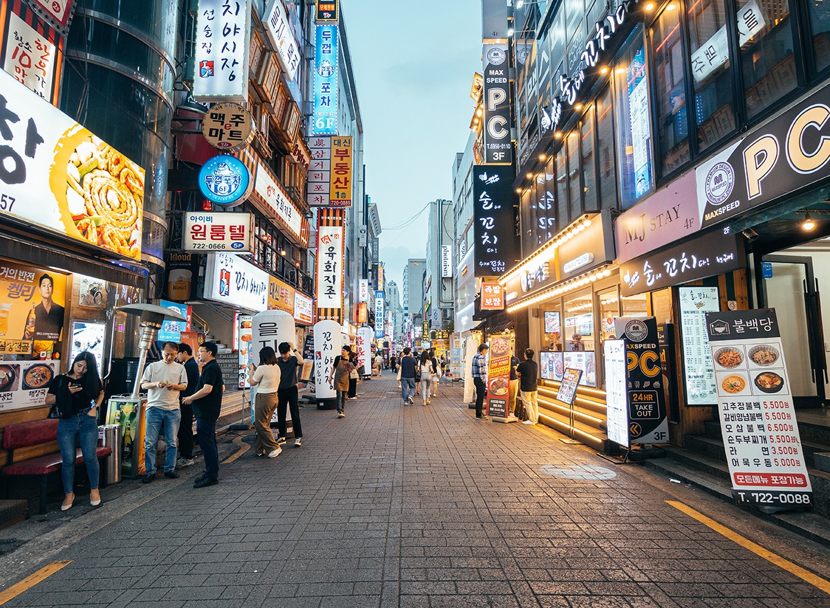 famous Myeong-Dong street in Seoul