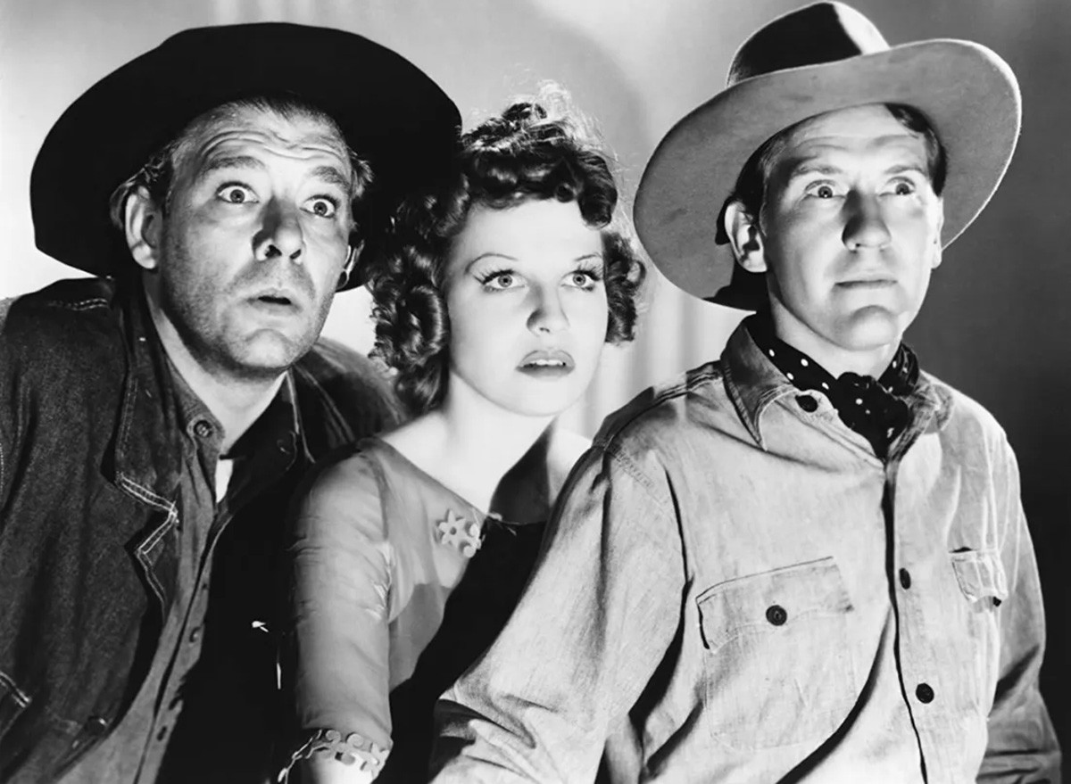 Lon Chaney Jr., Burgess Meredith, and Betty Field in "Of Mice and Men"