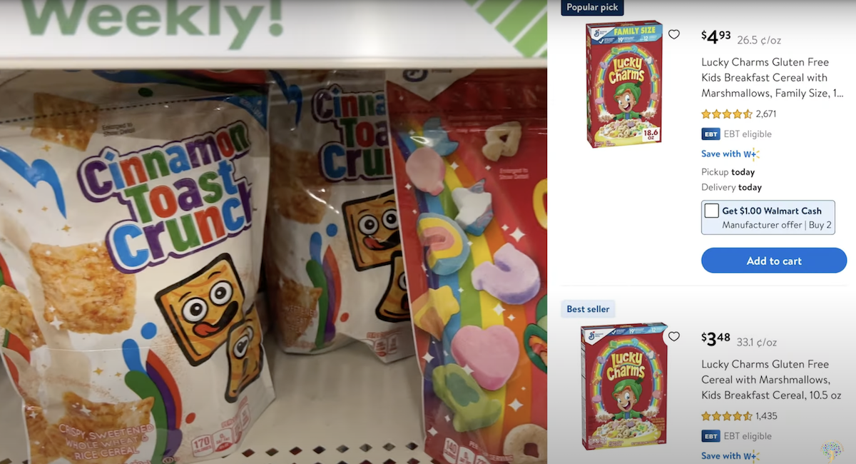 cereal at Dollar Tree vs. Walmart