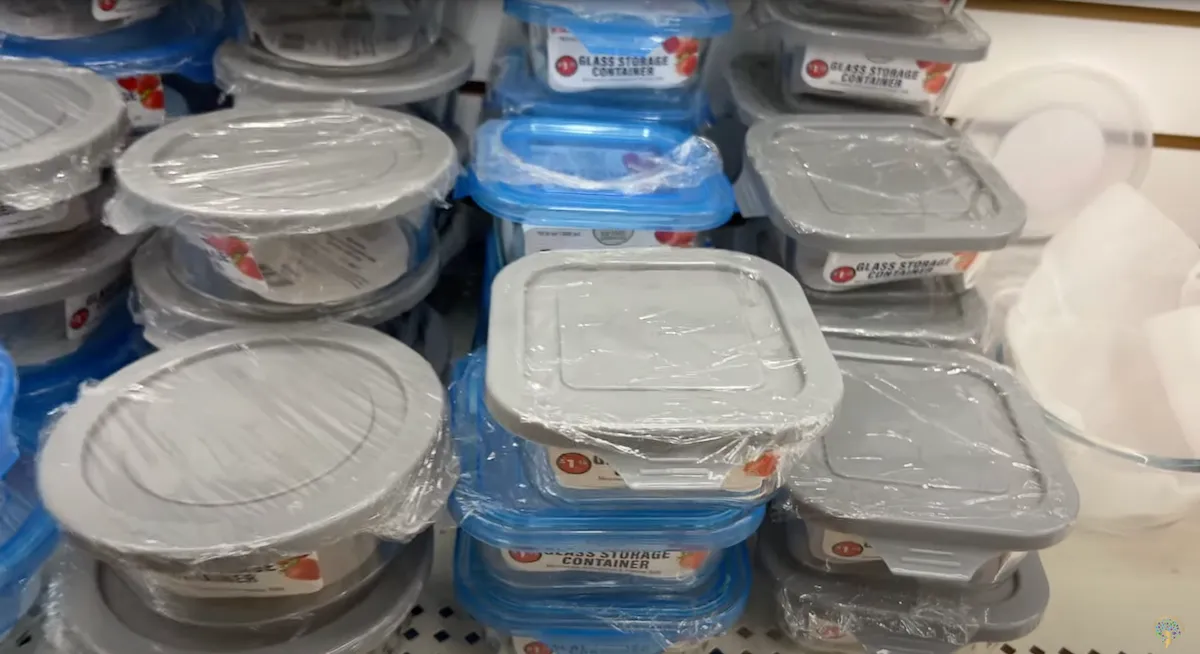 glass storage containers at Dollar Tree