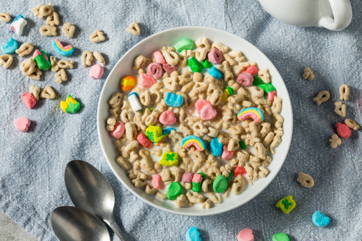 bowl of sugary cereal