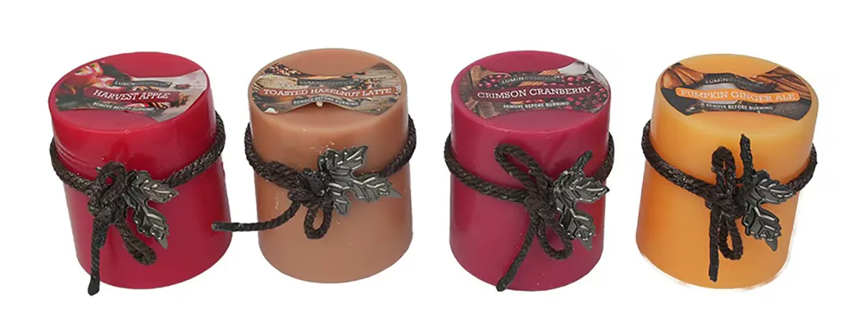 Dollar Tree fall pillar candles