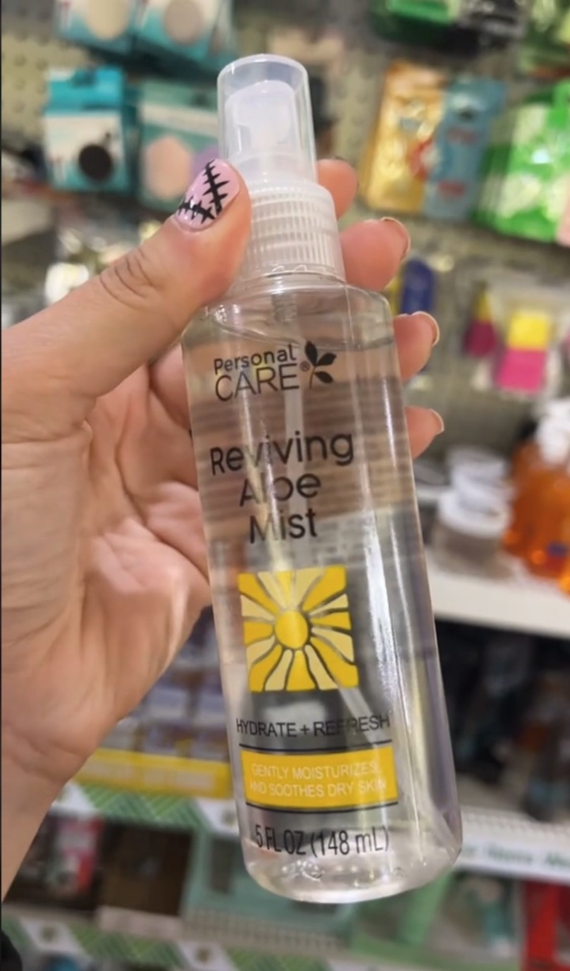 A bottle of Personal Care Revolving Aloe Mist