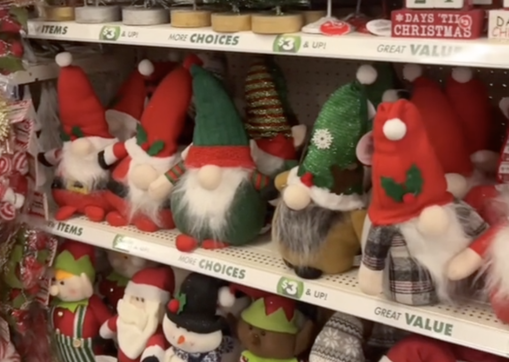 Christmas gnomes at Dollar Tree